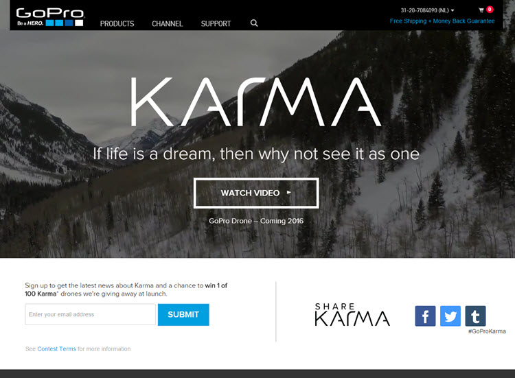Wanneer komt de GoPro Karma drone?